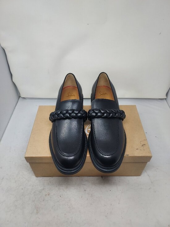 Christian Louboutin MENS Black Leather Braid Urbino Loafer main image 6